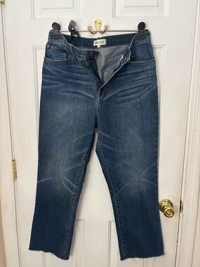 Madewell Women's Cropped Straight Jeans in Medium Blue Wash